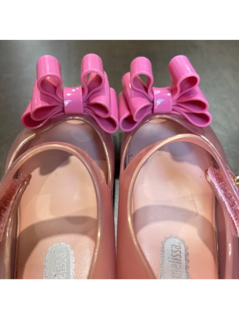 Mini Melissa Ultragirl Sweet III Big Bow Mary Jane Jelly Shoes Girls Size 7 Pink
